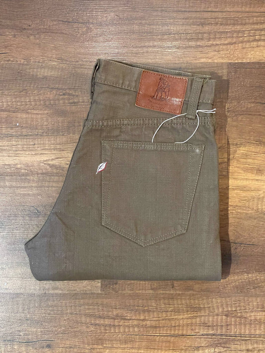 Pure Blue Japan 1175-OLV Heavy Duck Cloth Relaxed Tapered Pants