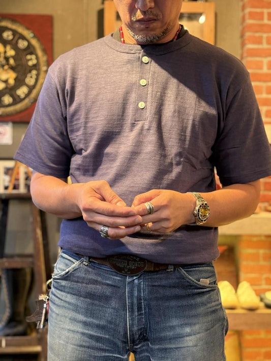 Warehouse & Co Lot 4601 Classic Henley Tee - Egg Plant