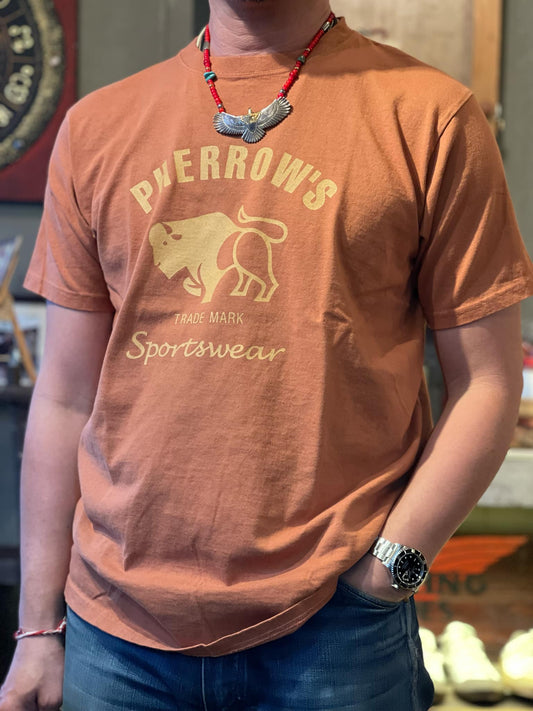 Pherrow's Classic "Buffalo" Trademark Tee - Brown Orange