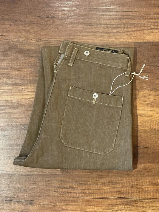 Orgueil Green Denim Work Pants