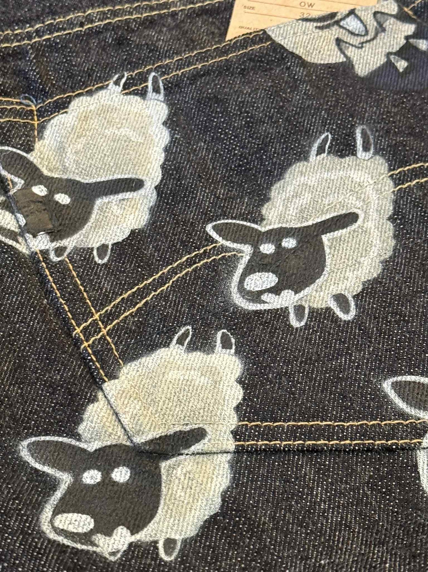 Studio D'Artisan "Sheep" Zodiac Series Jeans - One-Washed