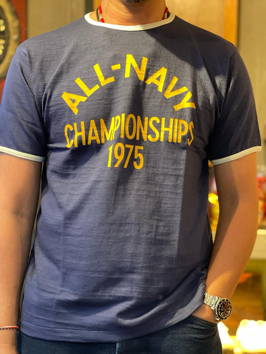 Warehouse & Co Lot 4059 "All Navy Championships" Ringer Tee