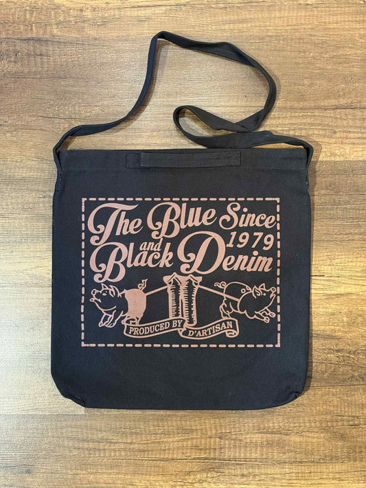 Studio D'Artisan 'Blue Black Denim' Canvas Shoulder Bag