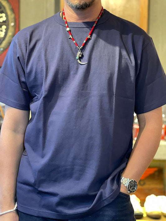 Denime Classic V-Gusset Crew Neck Tee - Navy