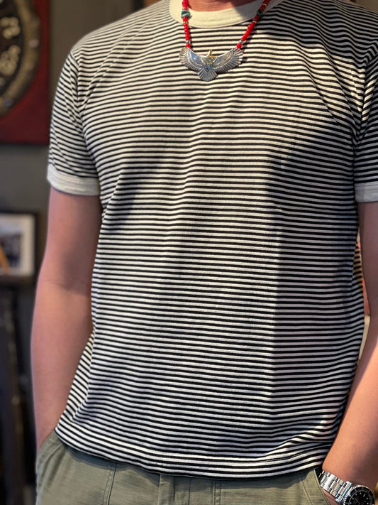 Toys McCoy "The Great American Hero" Striped Tee - Black / Ivory