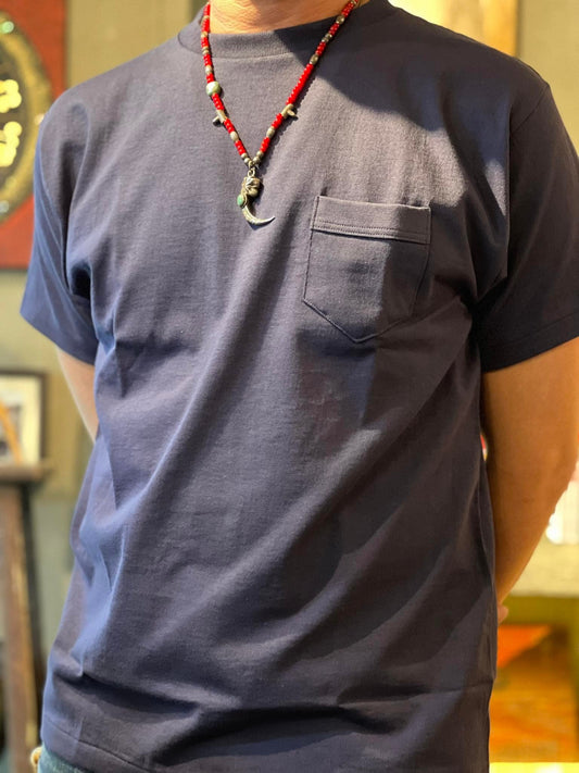 Denime Classic Pocket Crew Neck Tee - Navy