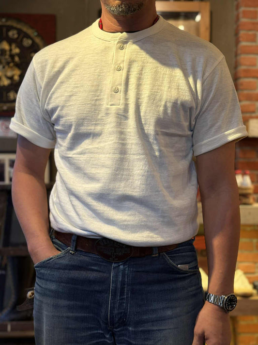 Warehouse & Co Lot 4601 Classic Henley Tee - Off White