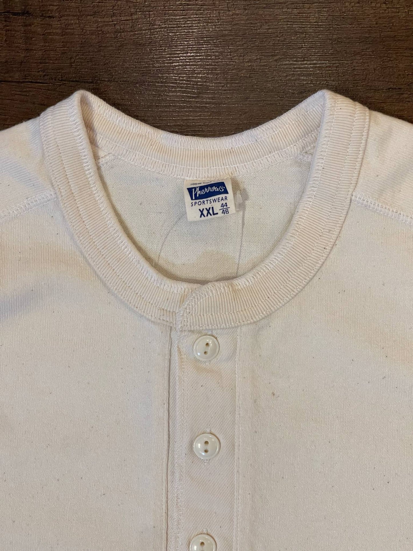 Pherrow's Classic Long Sleeve Henley Tee - Oat