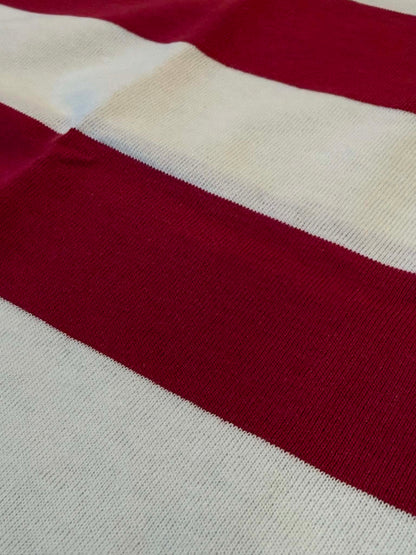 Warehouse & Co Lot 4112 Panel Border Tee - Off x Bordeaux