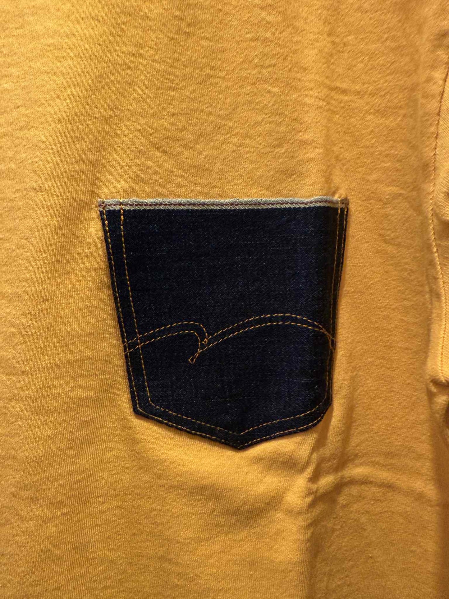 Studio D'Artisan Denim Pocket USA Cotton Tee - Yellow