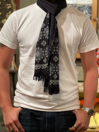 Pure Blue Japan Indigo Discharge Printed Stole - Komon