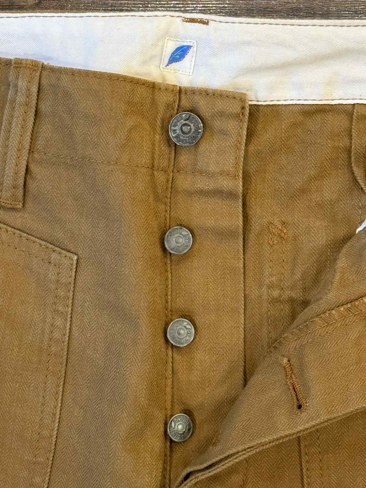 Pure Blue Japan Sulfur Dyed Herringbone Work Pants - Camel
