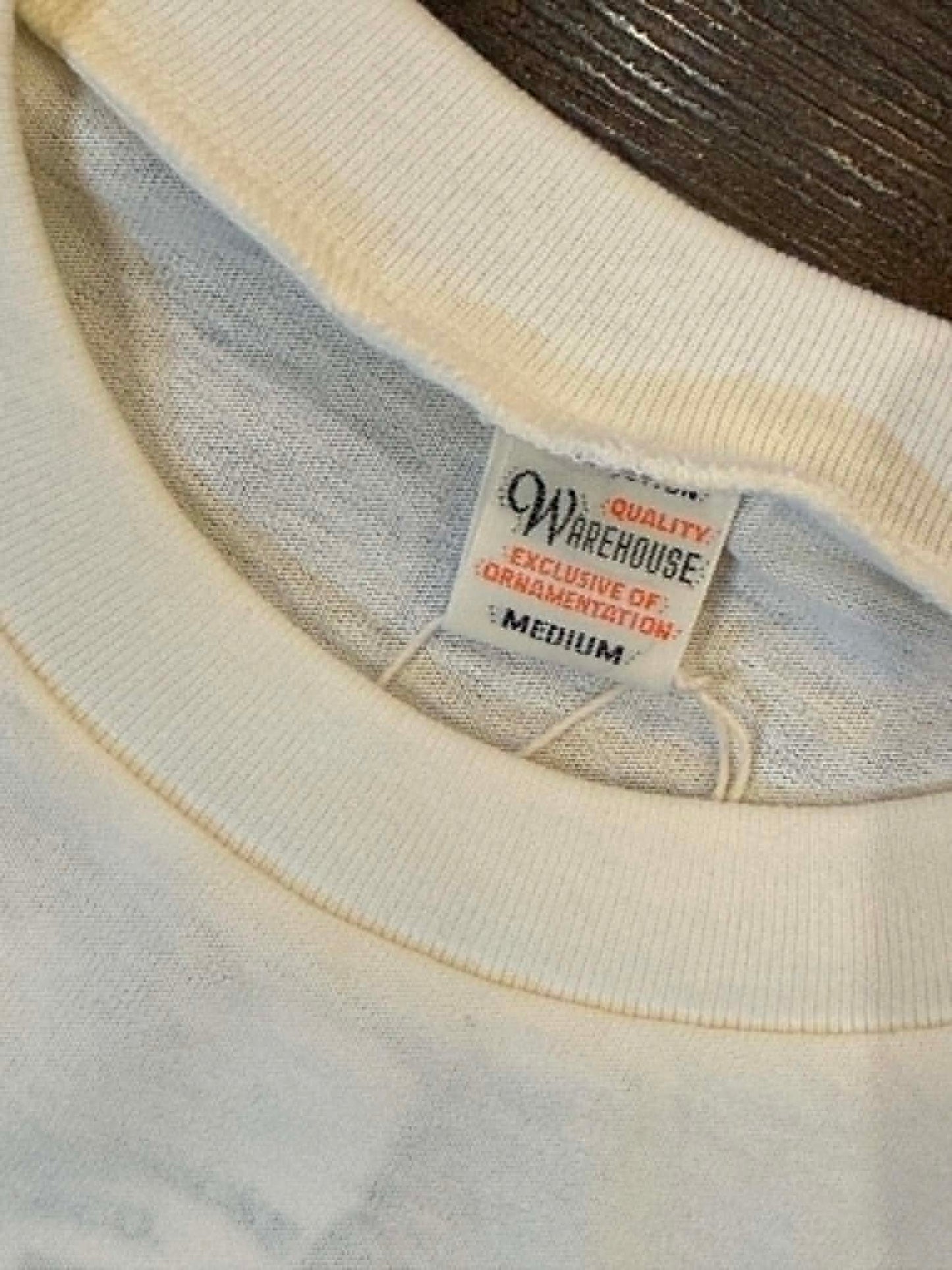 Warehouse & Co Lot 4112 Panel Border Tee - Off x Bordeaux