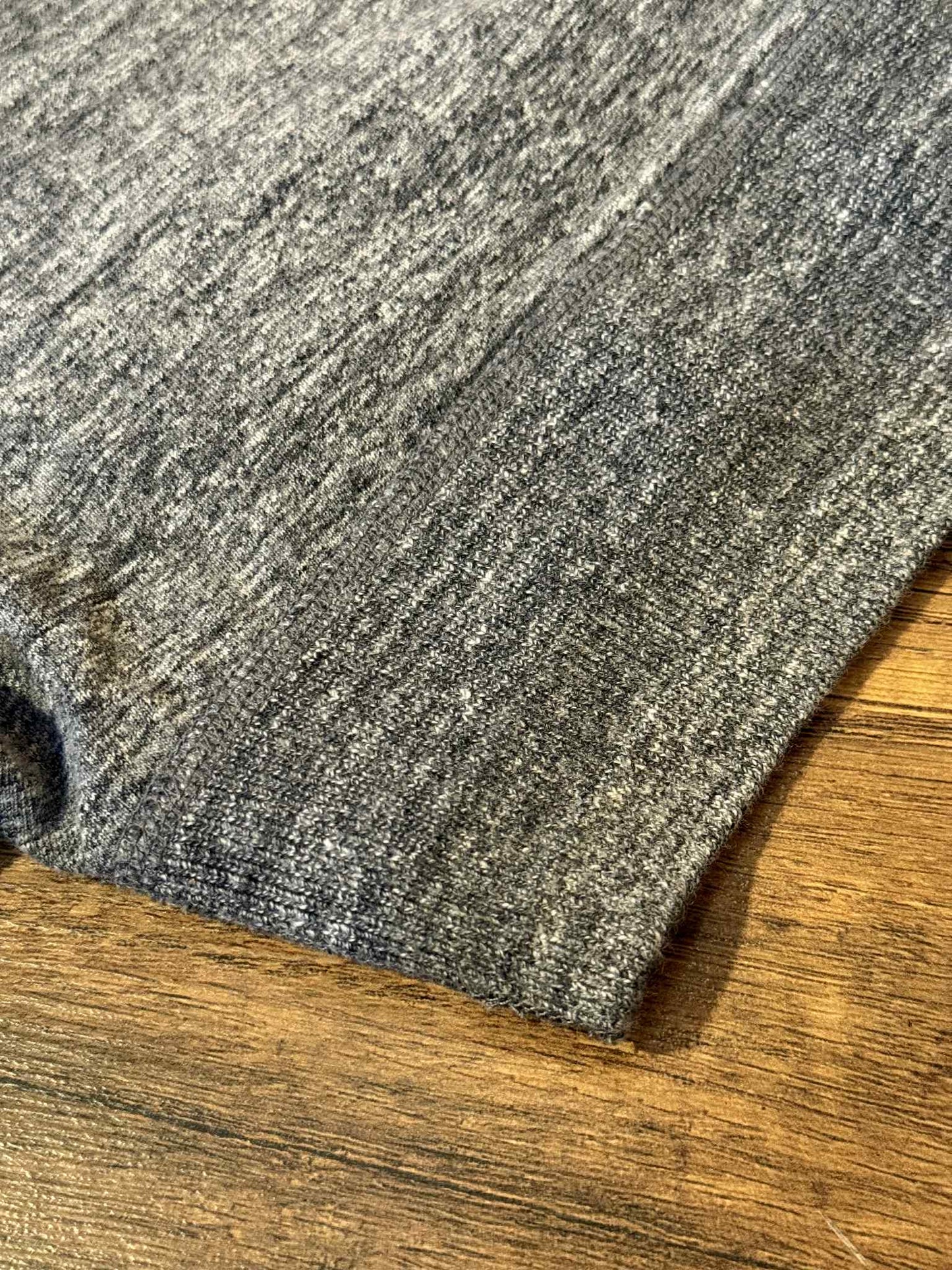Pure Blue Japan Knitted Ribbed Cuff Pocket Tee - Dark Heather Gray