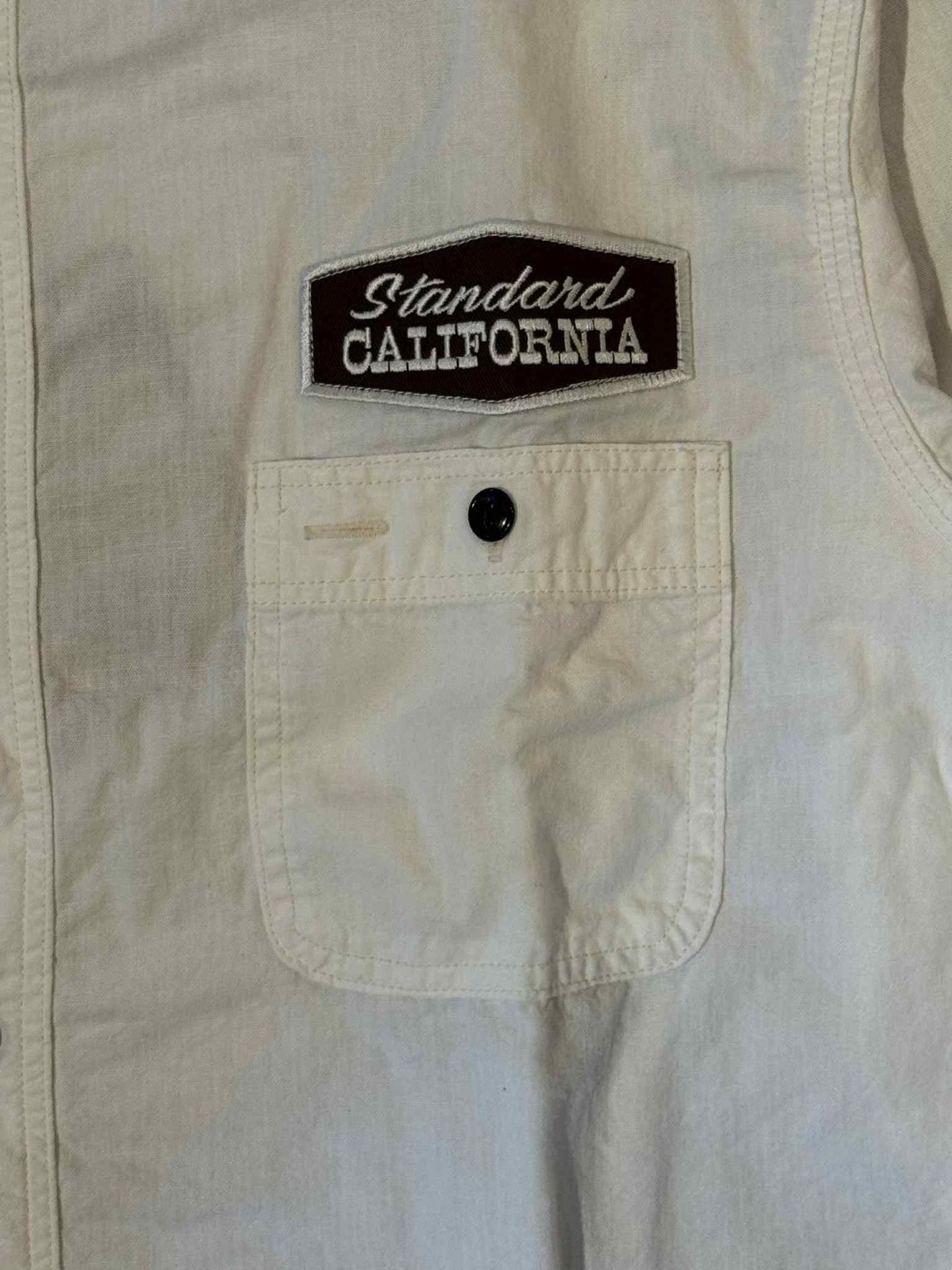 Standard California "Stadium Logo" Patch Chambray Shirt - White