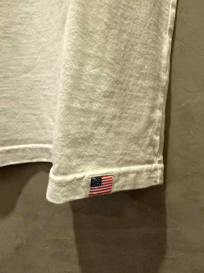Studio D'Artisan Denim Pocket USA Cotton Tee - White
