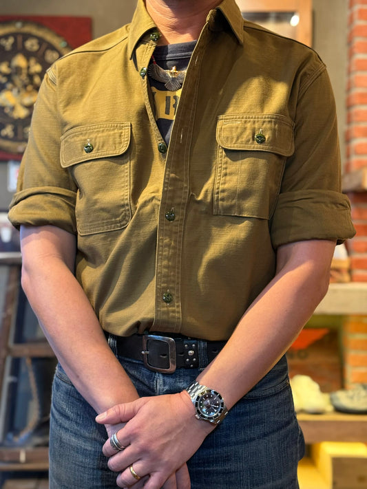 Trophy Clothing "Harvest" Back Satin L/S Shirt - Khaki