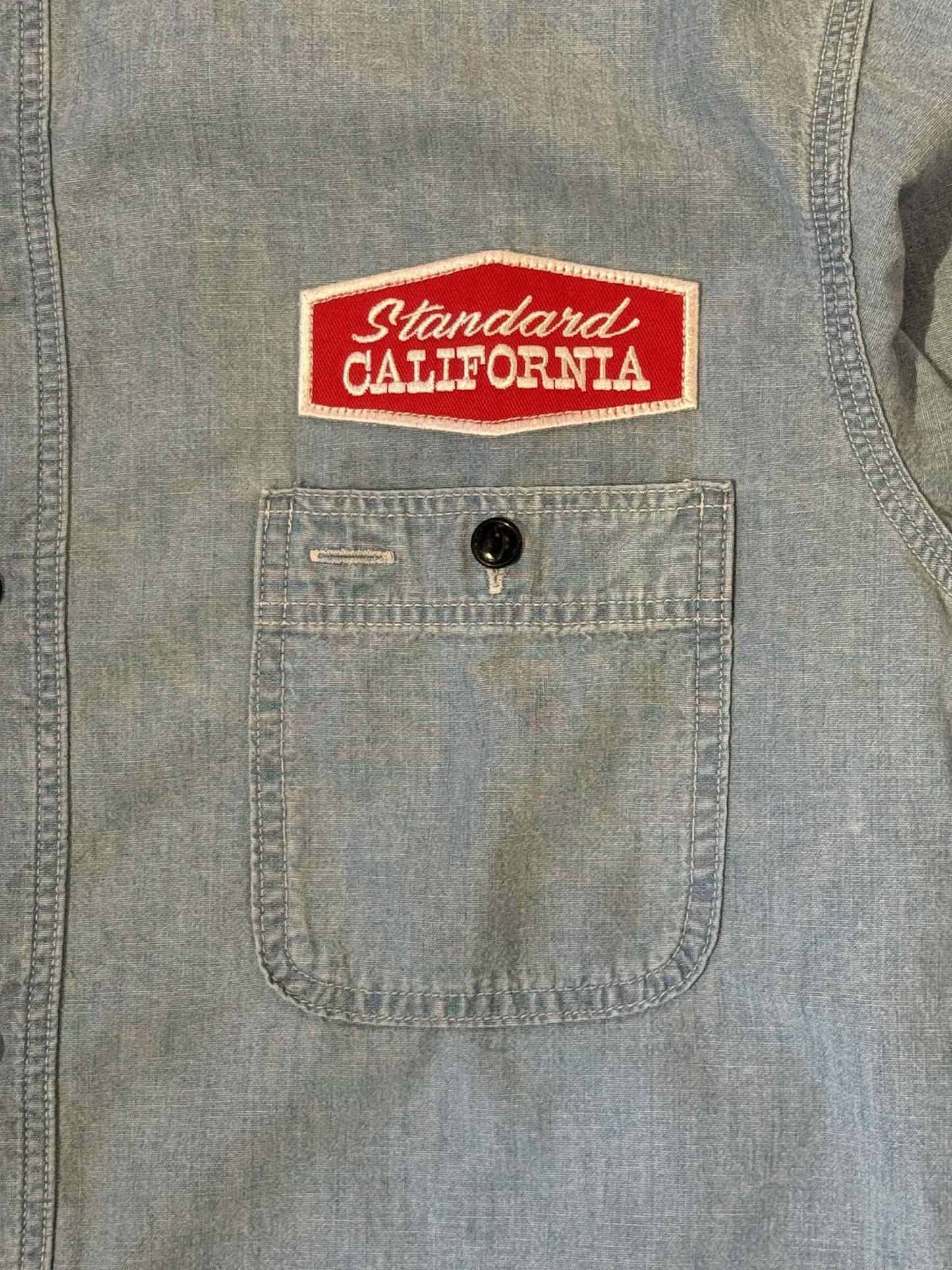 Standard California "Stadium Logo" Patch Chambray Shirt - Indigo