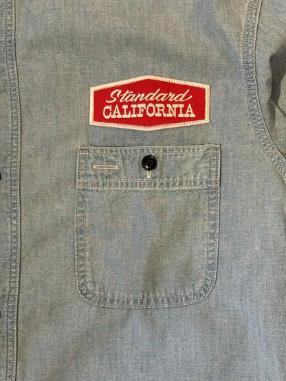 Standard California "Stadium Logo" Patch Chambray Shirt - Indigo