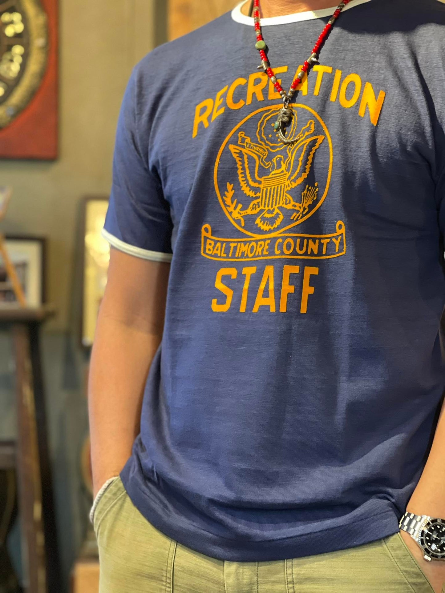 Warehouse & Co Lot 4059 "Baltimore County Staff" Ringer Tee