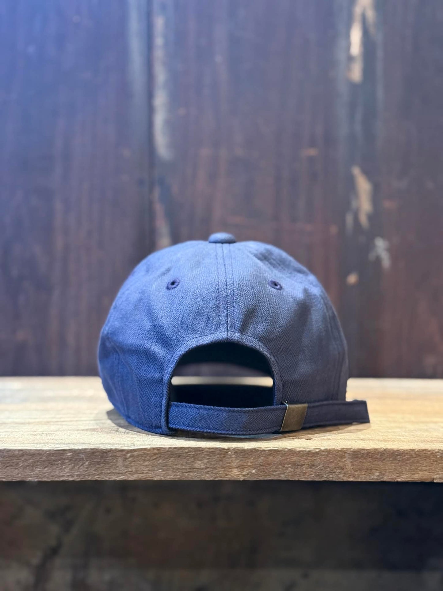 Studio D'Artisan "Motor Oil" Herringbone Cap - Navy