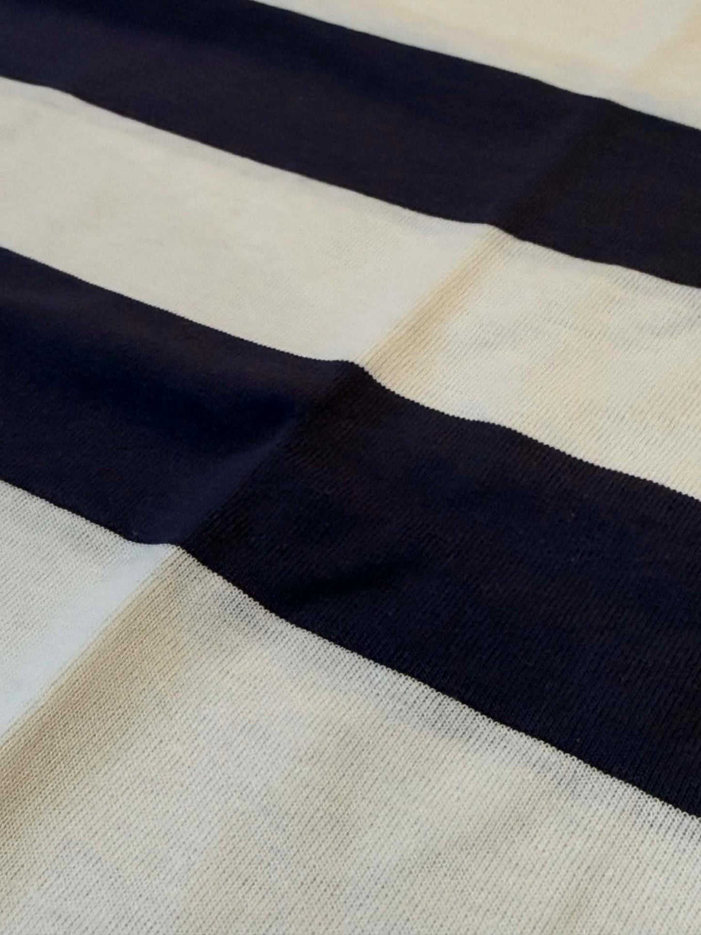 Warehouse & Co Lot 4112 Panel Border Tee - Off x Navy