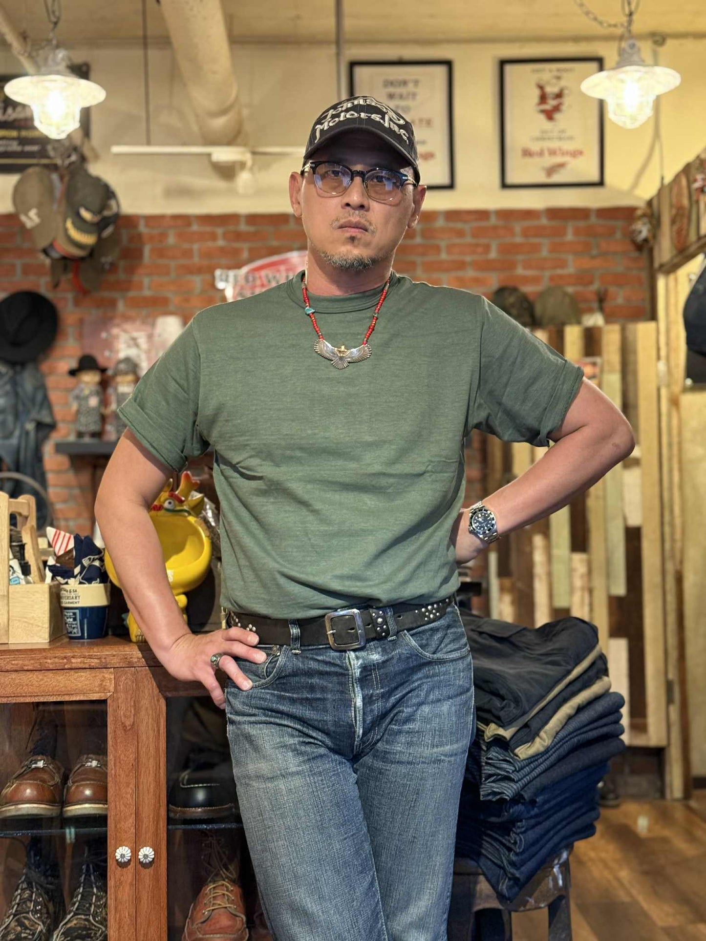 Warehouse & Co Lot 4601 Crew Neck Tee - Green