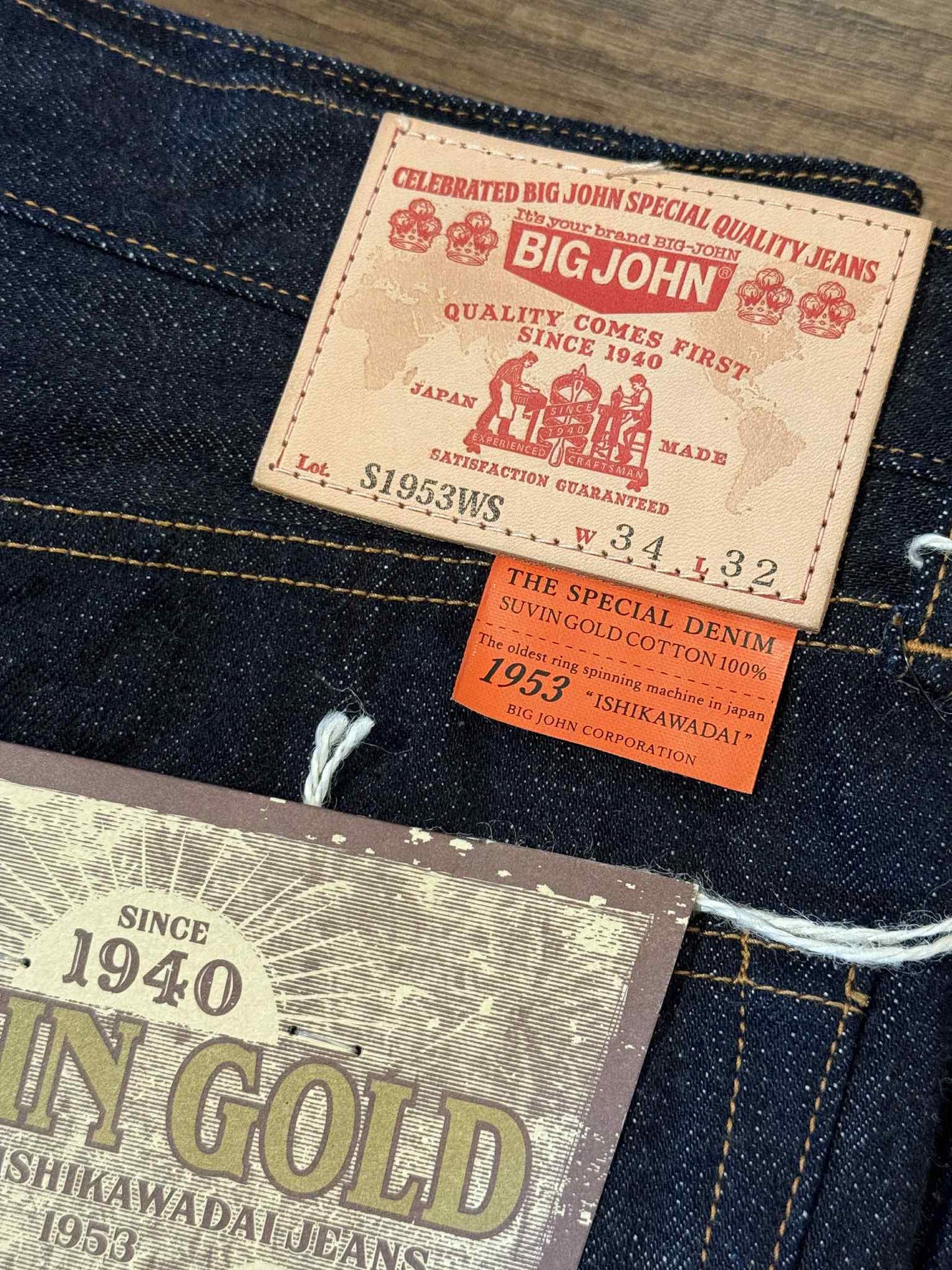Big John Denim Lot S1953WS 'Suvin Gold' Denim - One Washed