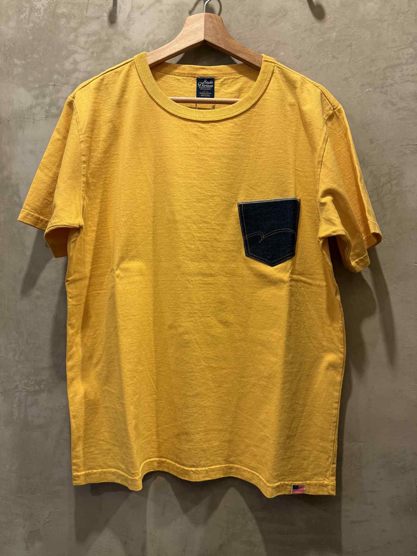 Studio D'Artisan Denim Pocket USA Cotton Tee - Yellow