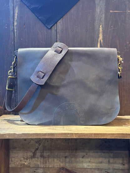 Vasco Oil Canvas x Leather Mail Bag ( Large )