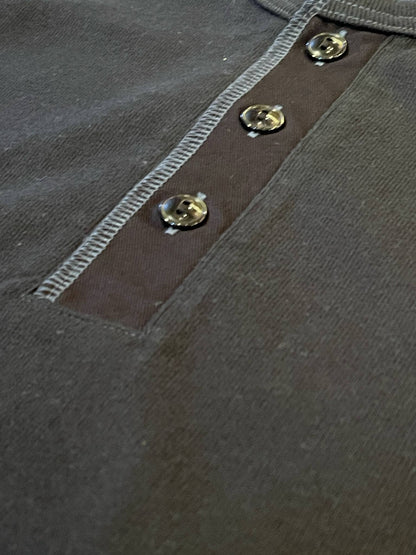 Pherrow's Classic Long Sleeve Henley Tee - Black