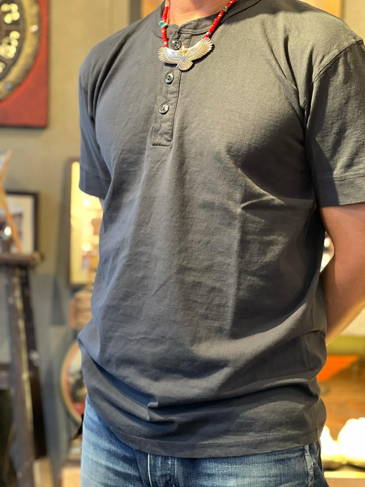 Pherrow's Classic Henley Tee - Black