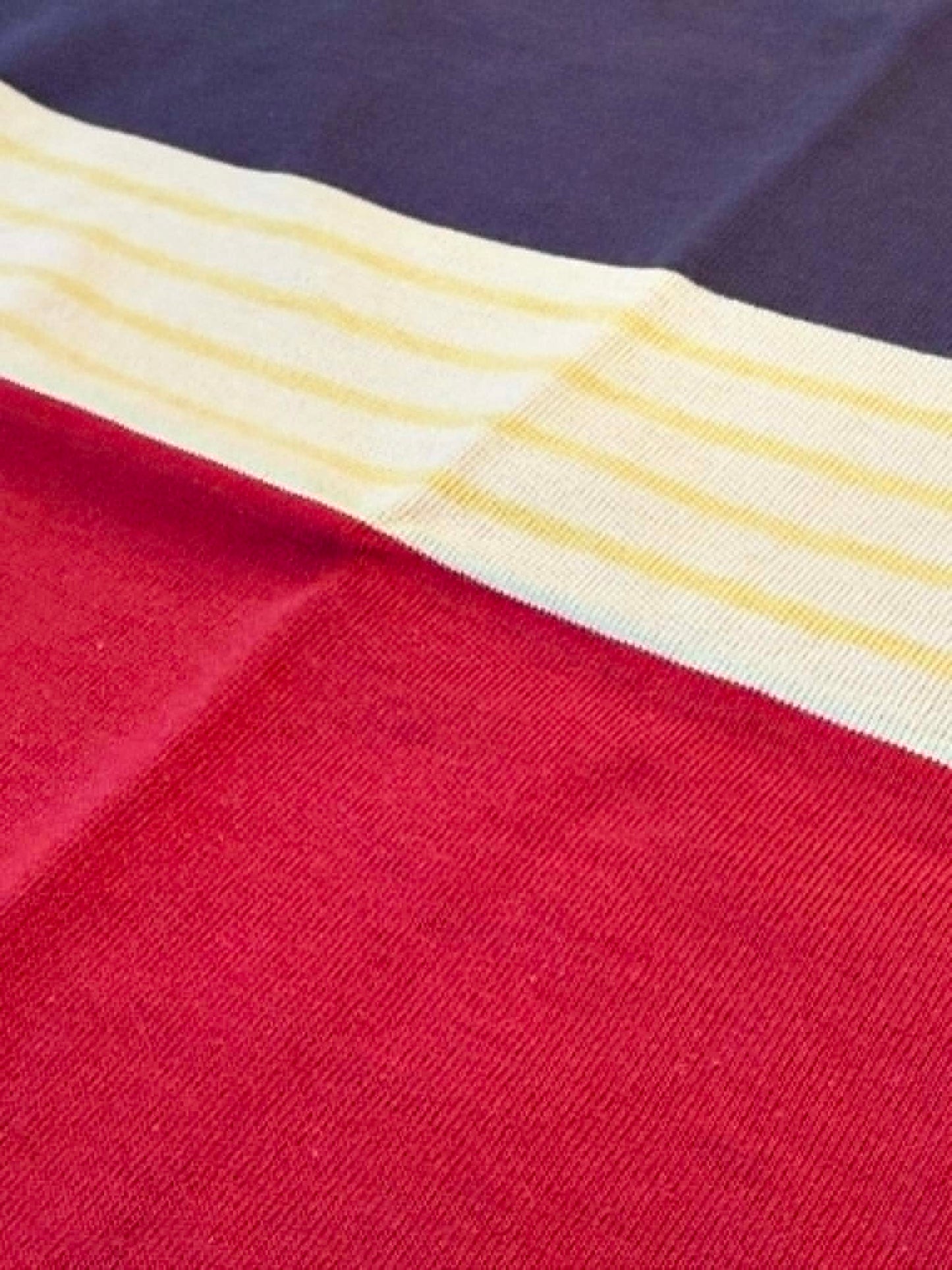 Warehouse & Co Lot 4112 Panel Border Tee - Navy x Bordeaux
