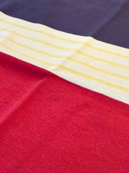 Warehouse & Co Lot 4112 Panel Border Tee - Navy x Bordeaux