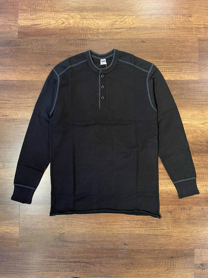 Pherrow's Classic Long Sleeve Henley Tee - Black