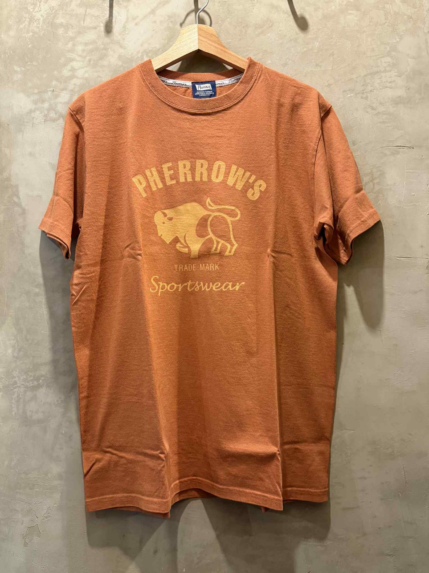 Pherrow's Classic "Buffalo" Trademark Tee - Brown Orange