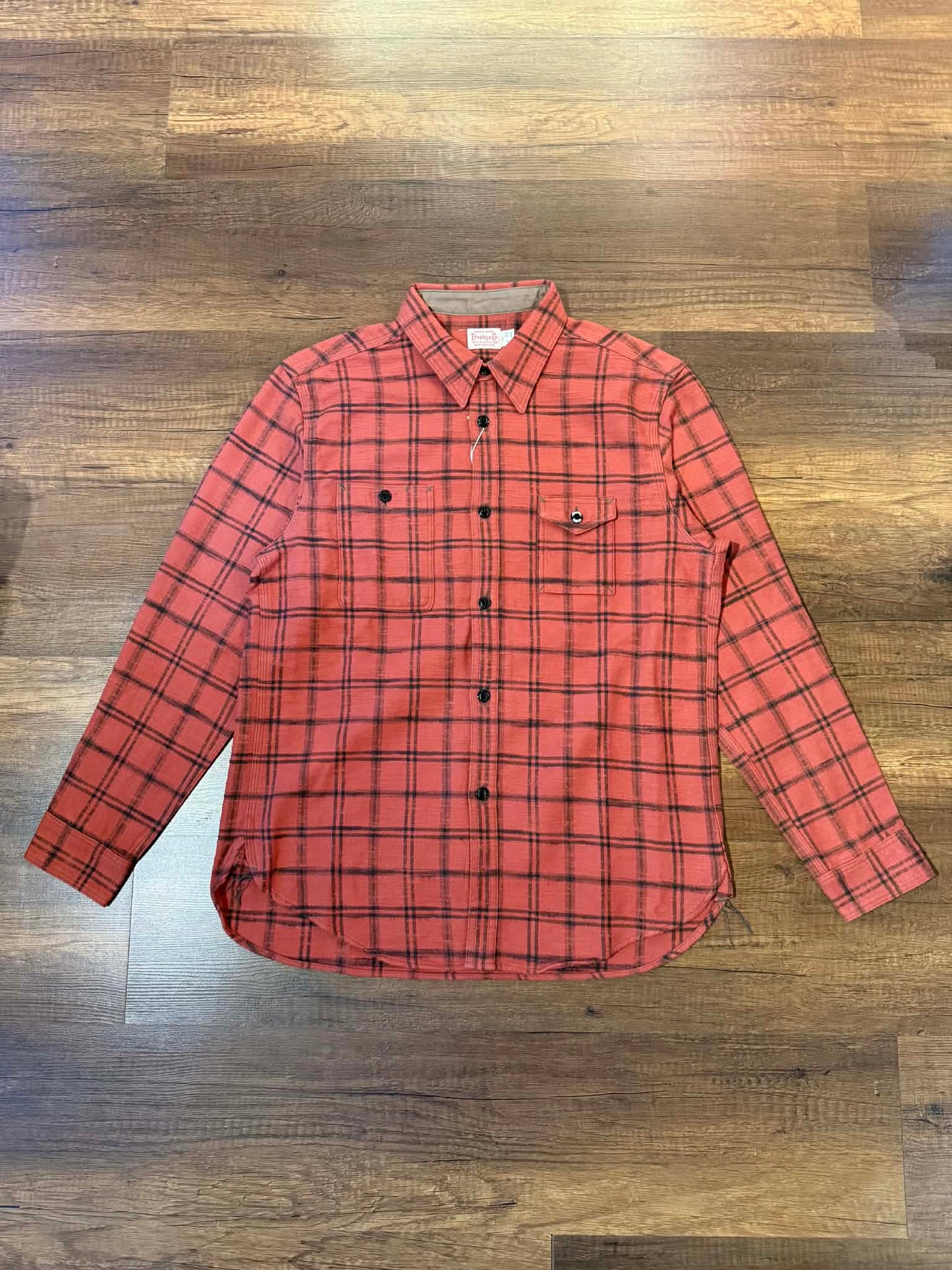 Trophy Clothing "Machine Age" Check L/S Shirt - Salmon