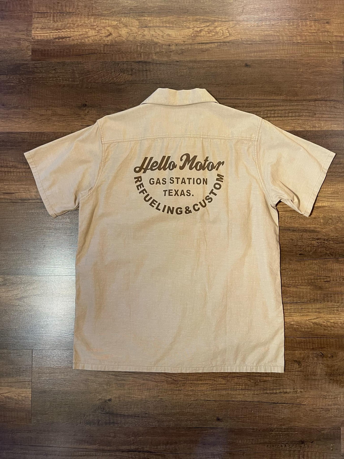 Pherrow's "Hello Motor" Short Sleeve Garage Work Shirt