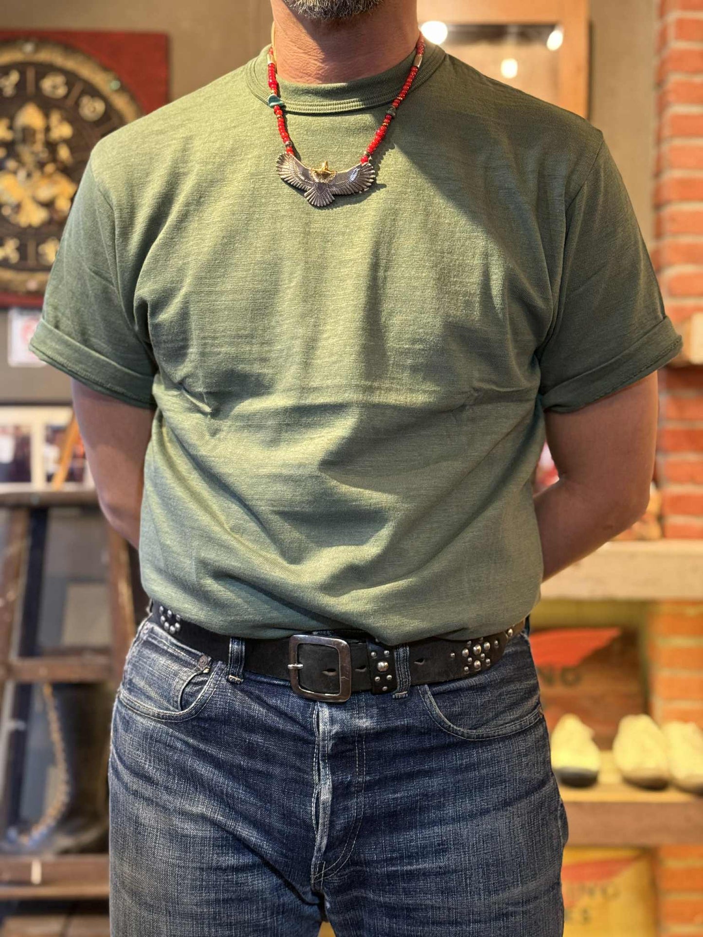 Warehouse & Co Lot 4601 Crew Neck Tee - Green