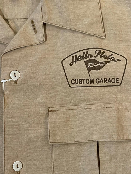Pherrow's "Hello Motor" Short Sleeve Garage Work Shirt