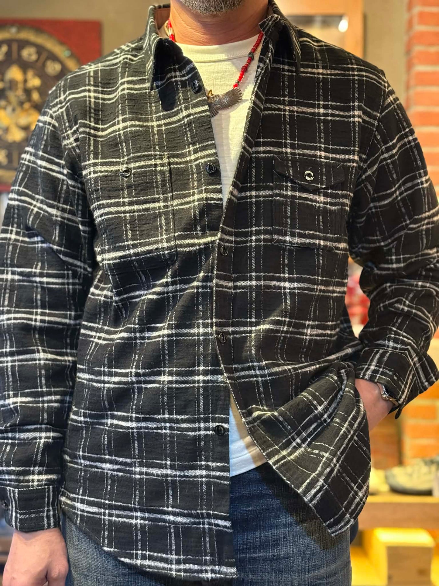 Trophy Clothing "Machine Age" Check L/S Shirt - Black