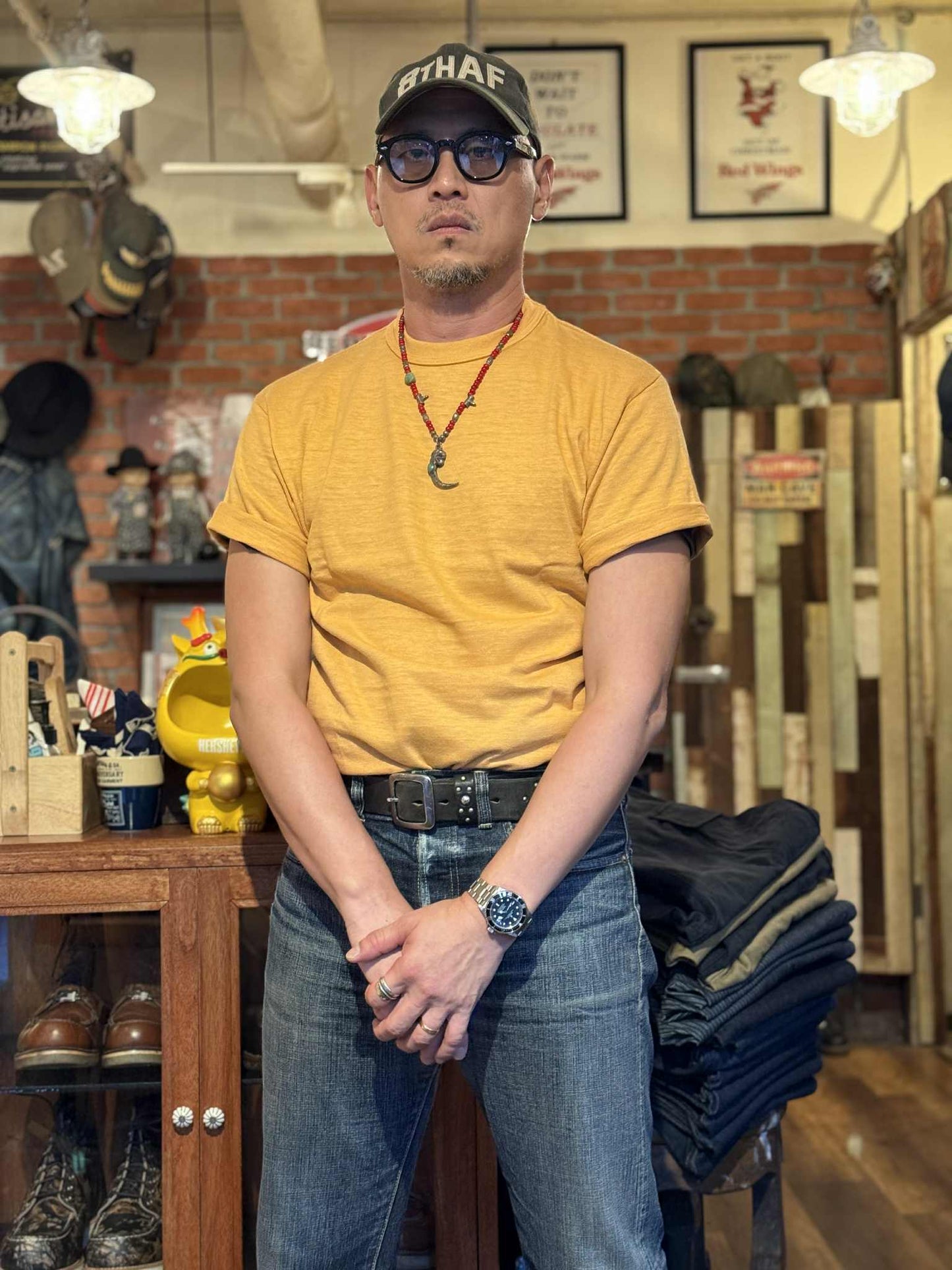 Warehouse & Co Lot 4601 Crew Neck Tee - Orange