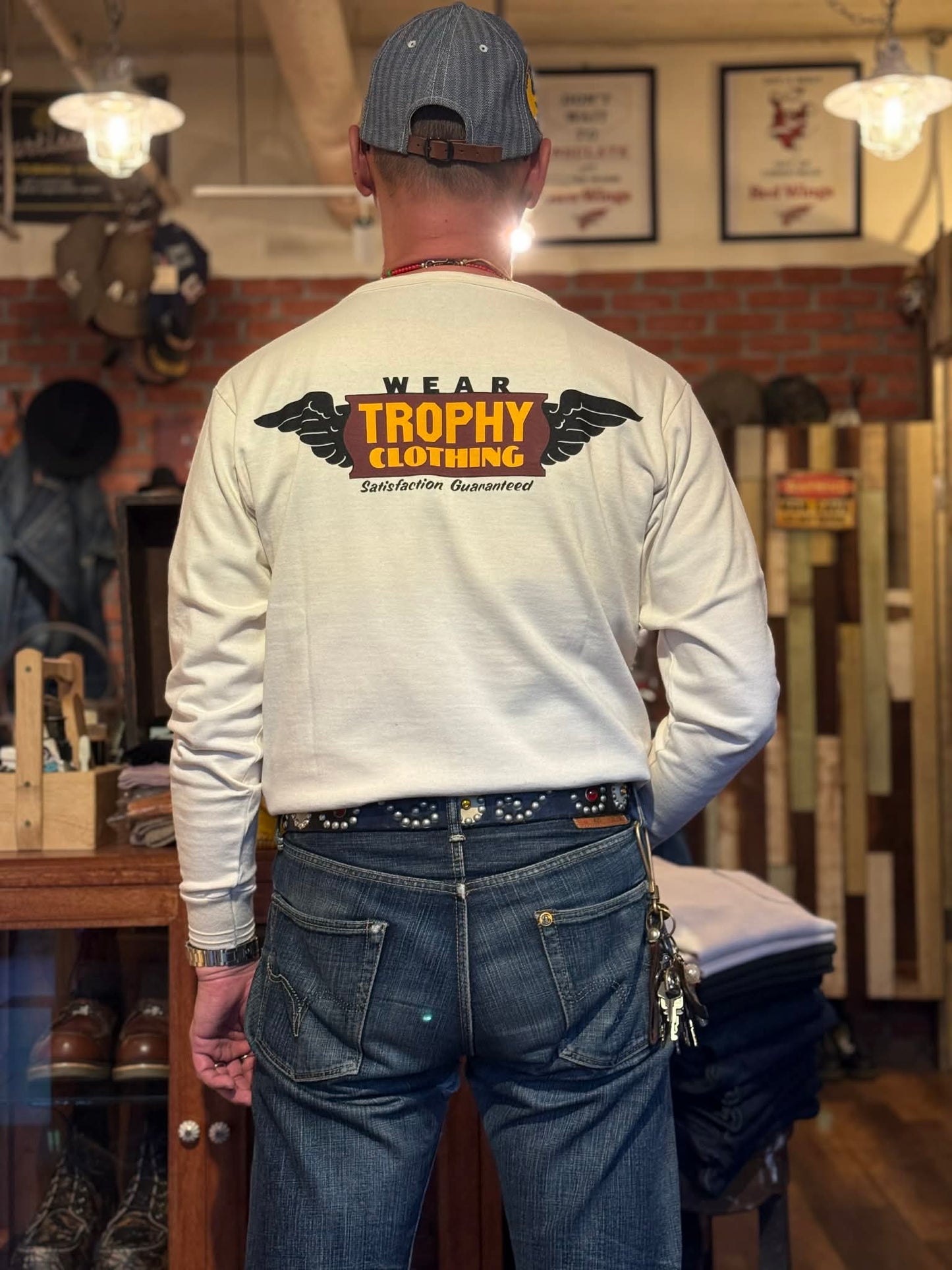 Trophy Clothing 'Wing Logo" L/S Tee - Natural