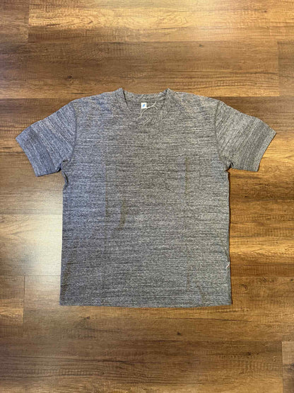 Pure Blue Japan Knitted Ribbed Cuff Pocket Tee - Dark Heather Gray
