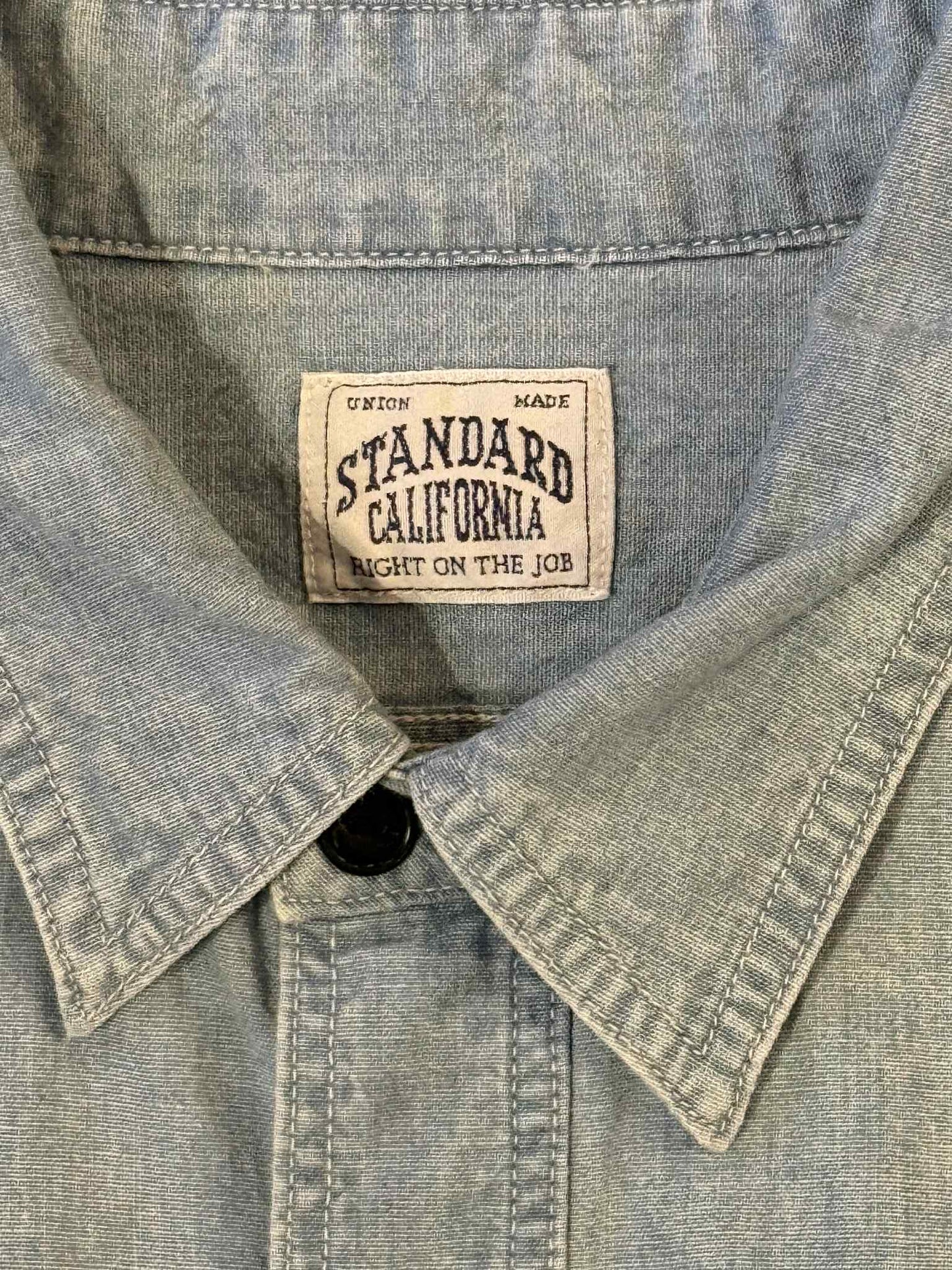 Standard California "Stadium Logo" Patch Chambray Shirt - Indigo