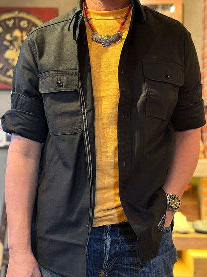 Trophy Clothing "Harvest" Back Satin L/S Shirt - Black