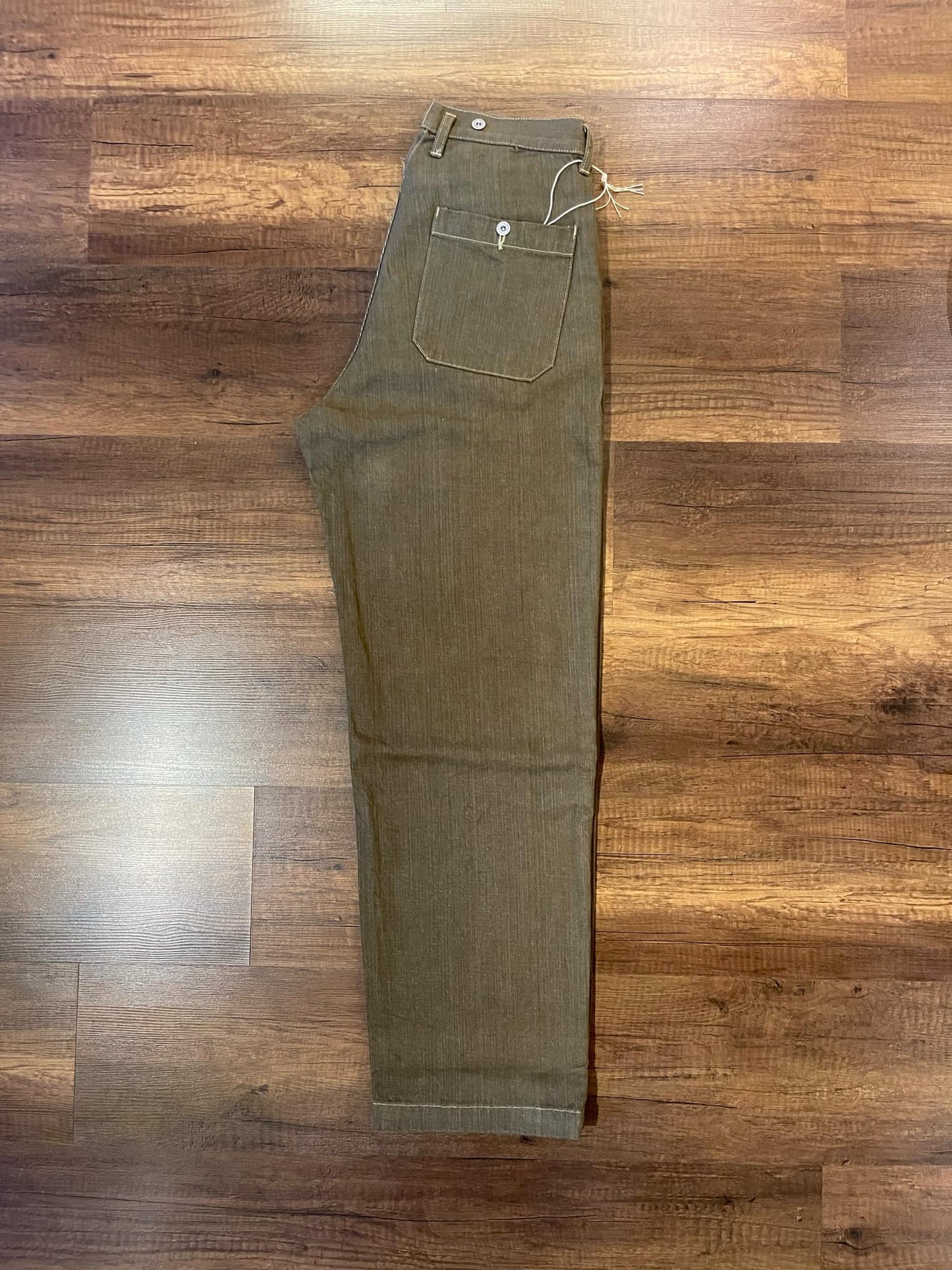 Orgueil Green Denim Work Pants