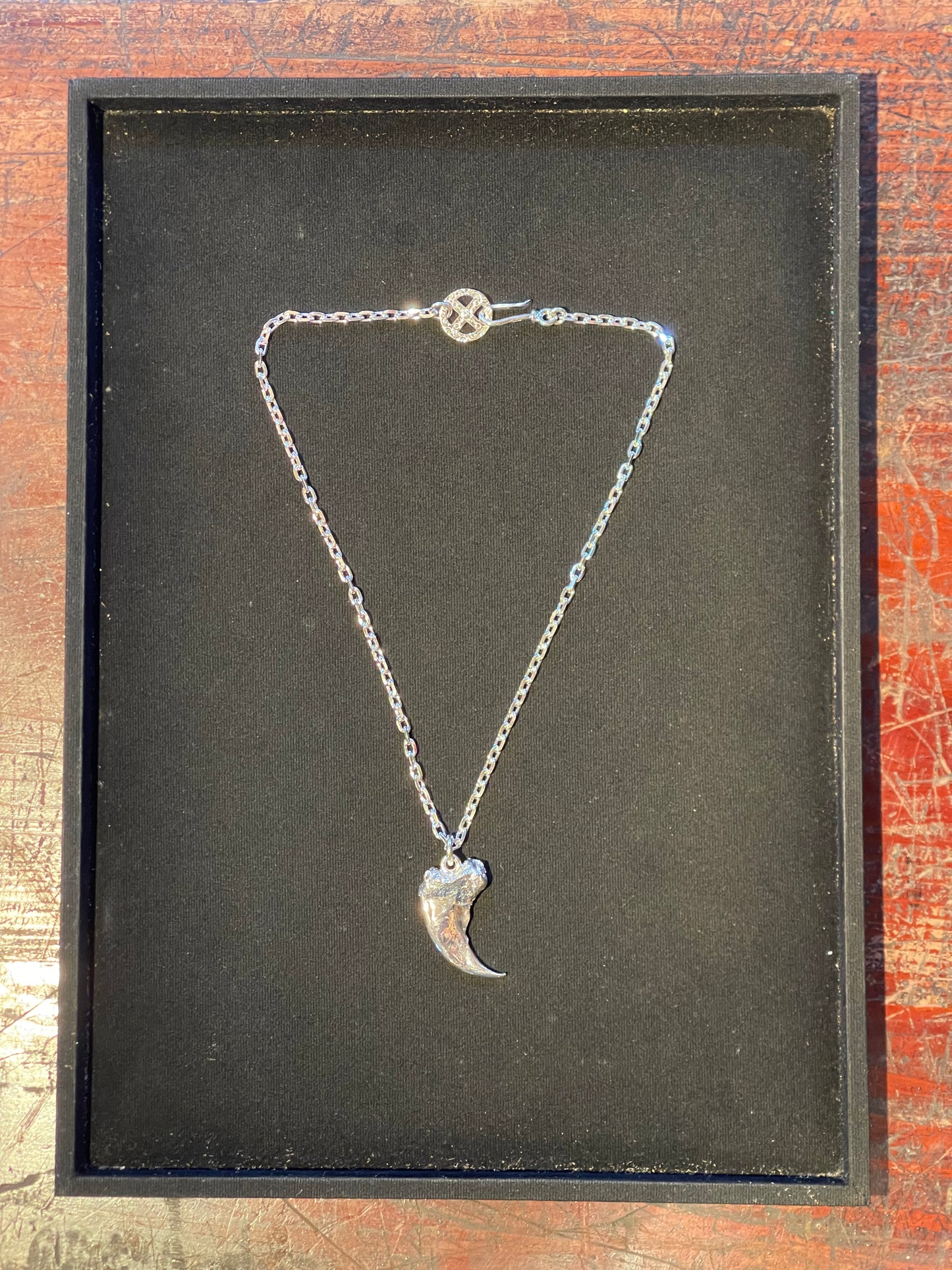 First Arrow's Bear Claw with Medicine Wheel Silver Chain Set