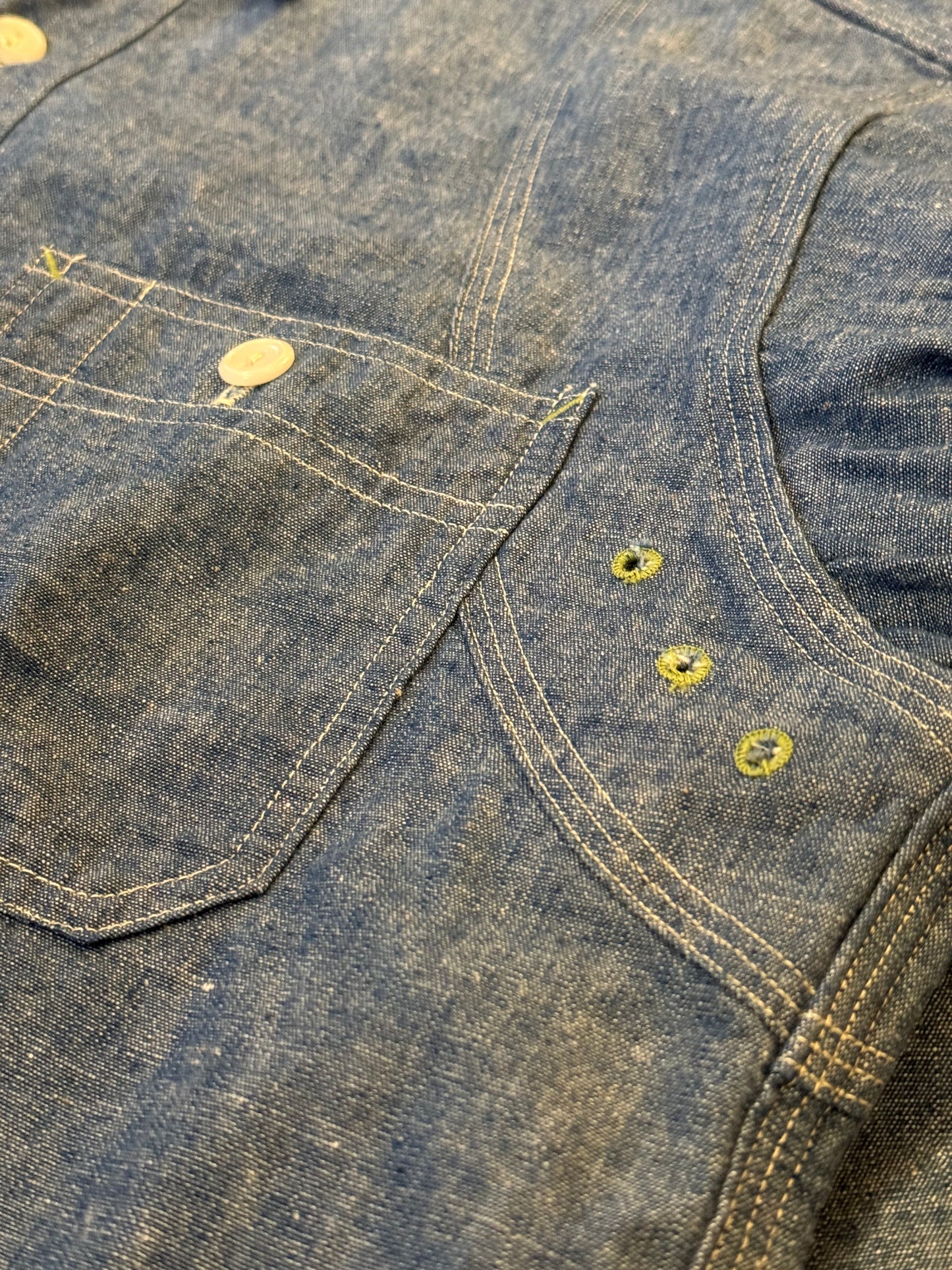 Warehouse & Co Lot 3064 Ventilation Triple Stitch Chambray Shirt