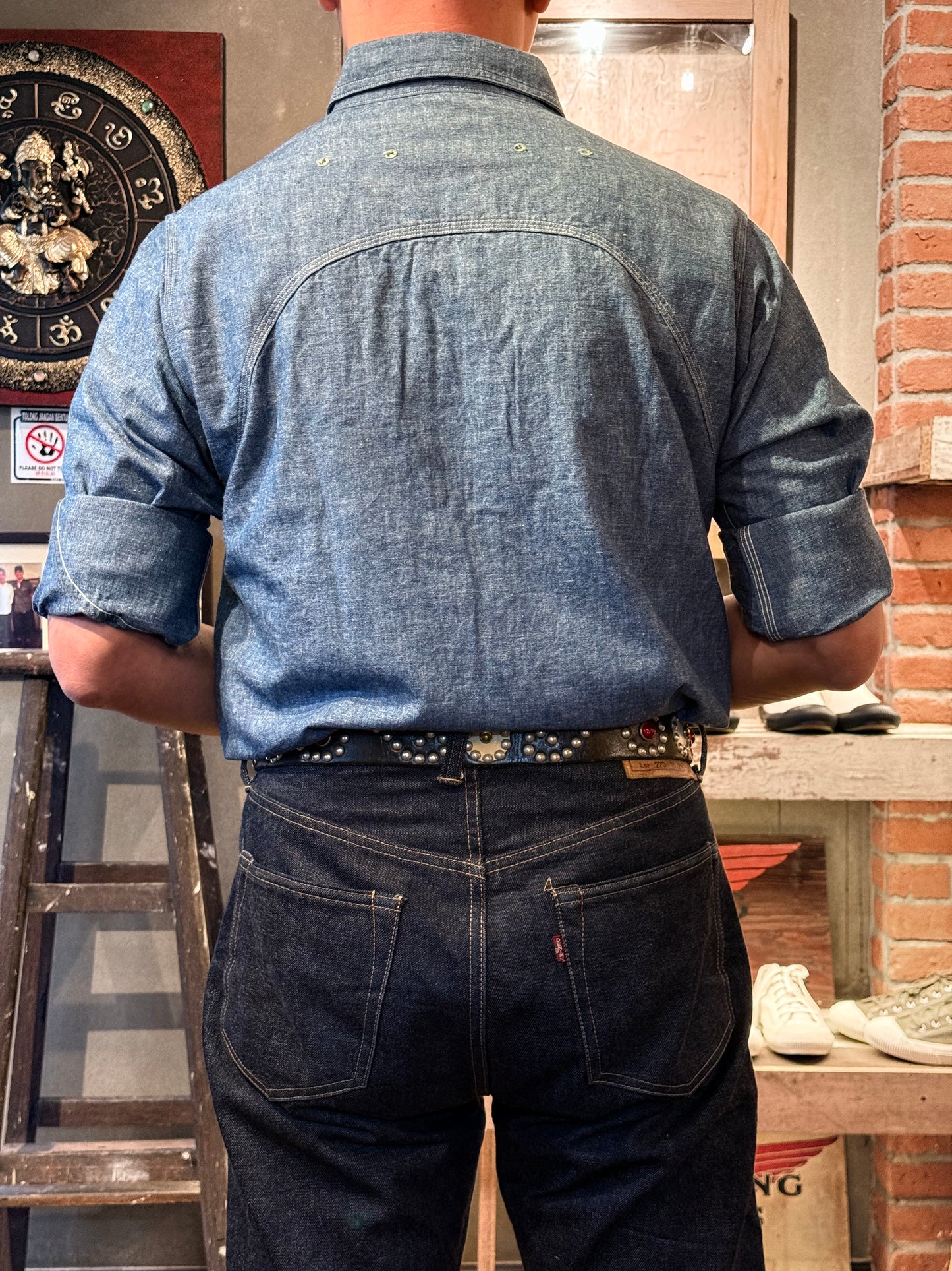 Warehouse & Co Lot 3064 Ventilation Triple Stitch Chambray Shirt
